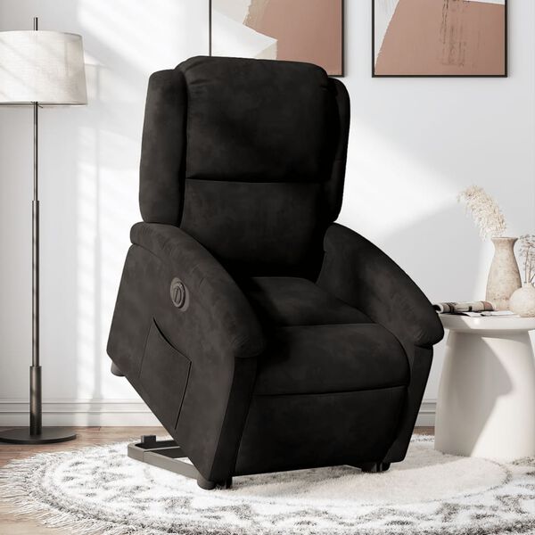 vidaXL Fauteuil inclinable électrique noir velours