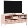 vidaXL Meuble TV rose 101,5x39x43,5 cm acier lamin&eacute; &agrave; froid