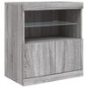 vidaXL Buffet avec lumi&egrave;res LED sonoma gris 142,5x37x67 cm