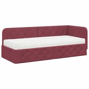 vidaXL Cadre de lit d'angle Bordeaux 80 x 200 cm tissu