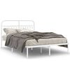 vidaXL Cadre de lit métal sans matelas et tête de lit blanc 135x190 cm