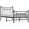 vidaXL Cadre de lit m&eacute;tal sans matelas avec pied de lit noir 90x200 cm