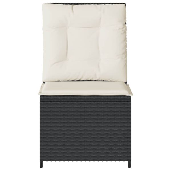 vidaXL Canap&eacute; inclinable de jardin avec coussins noir r&eacute;sine tress&eacute;e