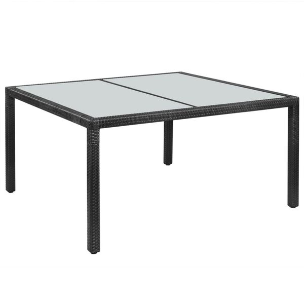 vidaXL Table de jardin noir 150x90x75 cm r&eacute;sine tress&eacute;e