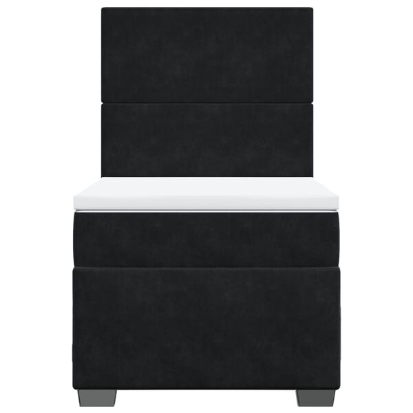 vidaXL Sommier &agrave; lattes de lit avec matelas Noir 90x200 cm Velours
