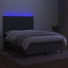 vidaXL Sommier &agrave; lattes de lit et matelas et LED Gris fonc&eacute; 140x190 cm