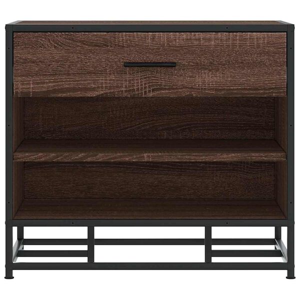 vidaXL Banc à chaussures chêne marron bois d'ingénierie et métal