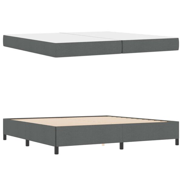 vidaXL Lit &agrave; ressorts avec matelas Gris fonc&eacute; 200 x 200 cm tissu