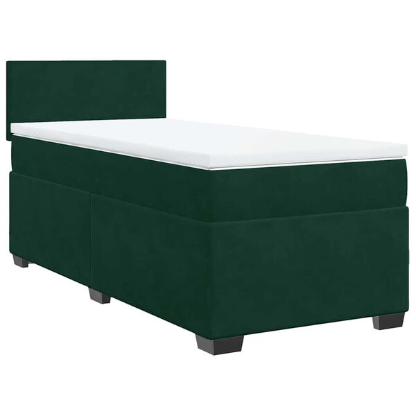 vidaXL Sommier &agrave; lattes de lit avec matelas Vert fonc&eacute; 90x190 cm