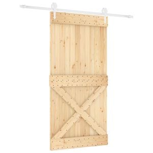 vidaXL Porte coulissante 100 x 210 cm Bois de pin massif (non trait&eacute;)
