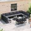 vidaXL Ensemble de canap&eacute; de jardin avec coussin 13 pcs Noir Aluminium
