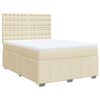 vidaXL Sommier &agrave; lattes de lit avec matelas Cr&egrave;me 140x190 cm Tissu