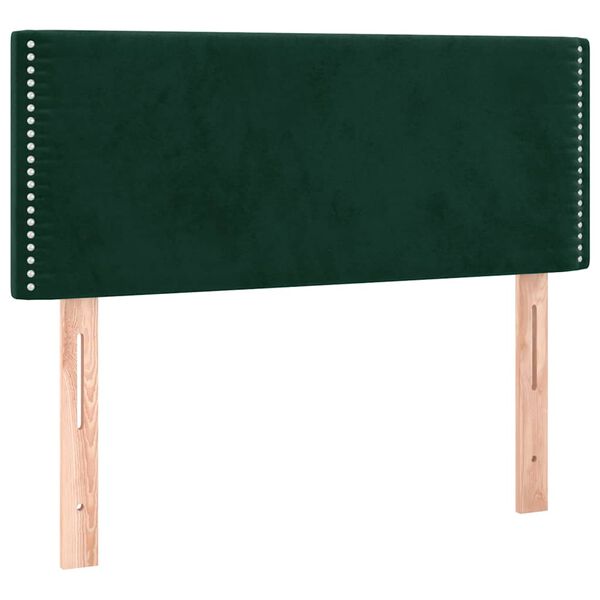 vidaXL T&ecirc;te de lit &agrave; LED Vert fonc&eacute; 90x5x78/88 cm Velours