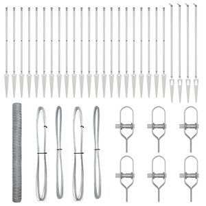 vidaXL Poteau de cl&ocirc;ture. Argent&eacute;