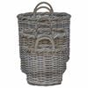 vidaXL Panier &agrave; plantes avec stockage 3 pcs Gris Kubu Rattan Kubu