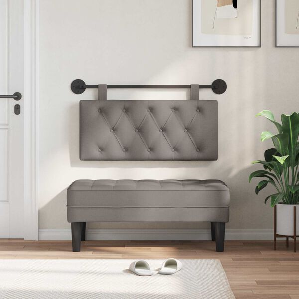 vidaXL T&ecirc;te de lit suspendue Montage mural Taupe 100 x 55 x 7 cm tissu