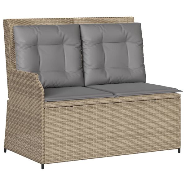 vidaXL Salon de jardin avec coussins 3 pcs beige résine tressée