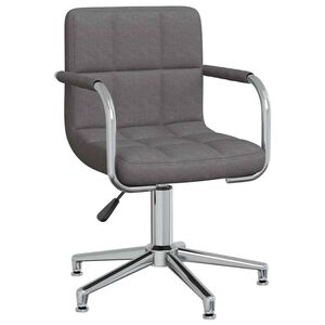 vidaXL Chaise pivotante de salle &agrave; manger Gris fonc&eacute; Tissu