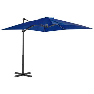 vidaXL Parasol de jardin en porte-&agrave;-faux m&acirc;t en aluminium bleu azur&eacute;