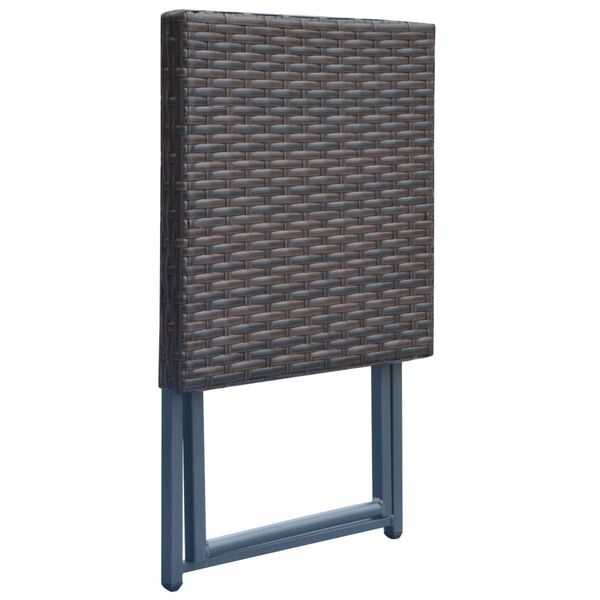 vidaXL Ensemble &agrave; manger d'ext&eacute;rieur pliable 5 pcs poly rotin Marron