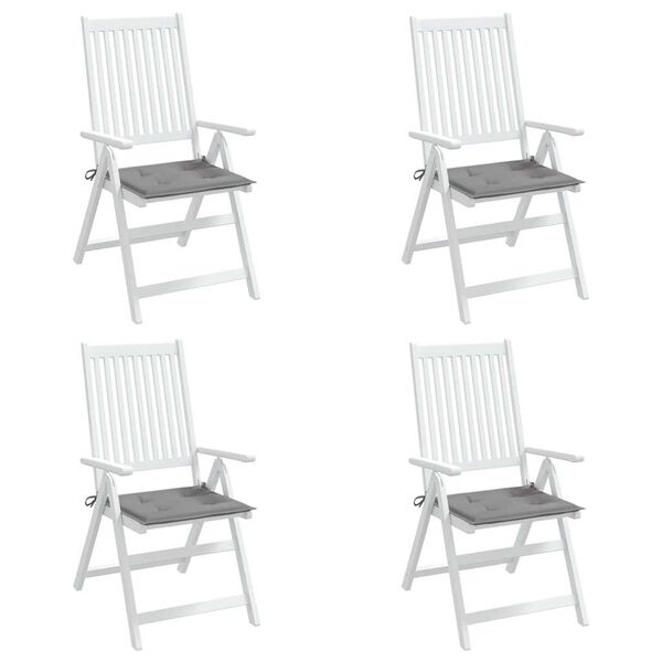 vidaXL Coussins de chaise de jardin lot de 4 gris 40x40x4 cm