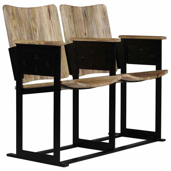 vidaXL Banc &agrave; 2 places Bois de manguier massif et acier