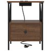 vidaXL Cabinet de chevet avec tiroir Ch&ecirc;ne brun 41,5 x 40,5 x 55 cm