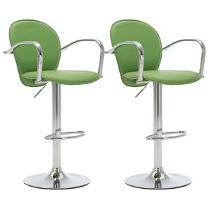 vidaXL Tabourets de bar avec accoudoir lot de 2 vert similicuir