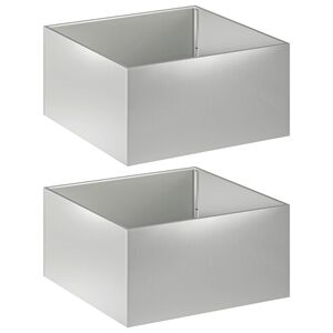 vidaXL Cache-pot de jardin 2 pc Argent&eacute; 60 x 60 x 40 cm