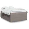 vidaXL Sommier &agrave; lattes de lit avec matelas Taupe 140x190 cm Tissu