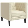 vidaXL Fauteuil Chesterfield cr&egrave;me similicuir
