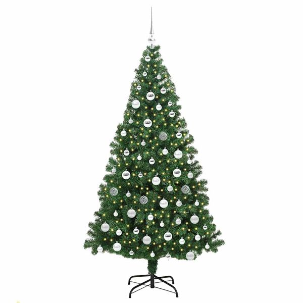 vidaXL Sapin de No&euml;l artificiel Vert 180 cm PVC, Acier et Plastique