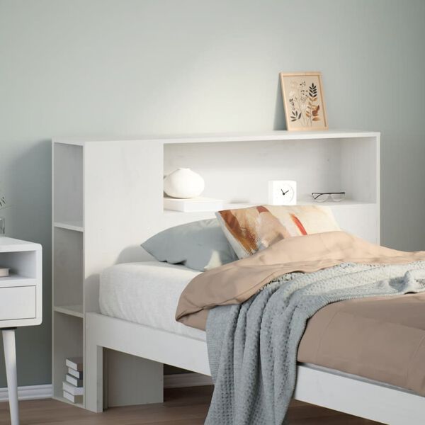 vidaXL Tête de lit avec rangement blanc 75 cm bois massif de pin