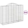 vidaXL Paniers &agrave; gabions arqu&eacute;s 14 pcs 200x50x140/160 cm Fer galvanis&eacute;