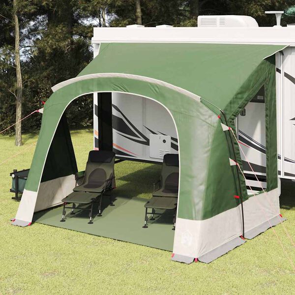 vidaXL Tente Caravane 3-Personnes avec toit Vert 252 x 245 x 245 cm