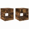 vidaXL Table d'appoint 2 pc Ch&ecirc;ne fum&eacute; 40,5 x 40 x 45 cm