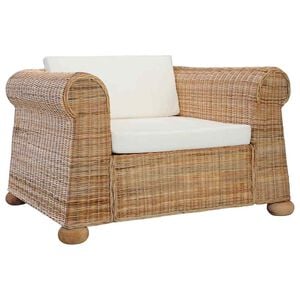 vidaXL Fauteuil avec coussins Rotin naturel