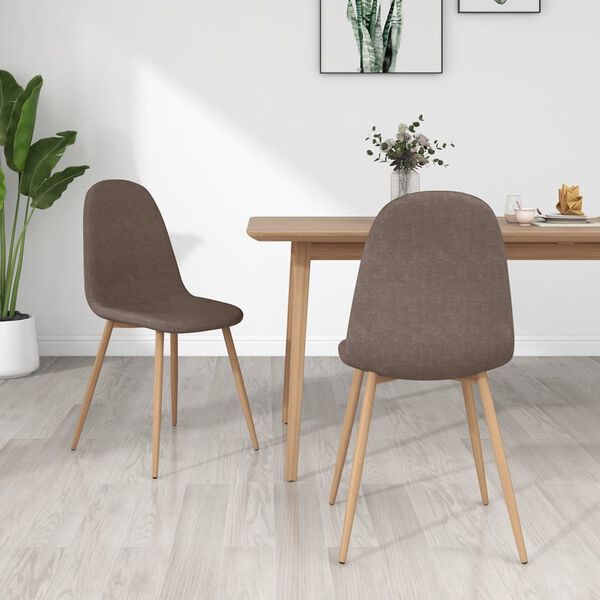 vidaXL Chaises à manger lot de 2 taupe tissu