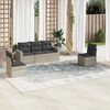 vidaXL Salon de jardin 5 pcs avec coussins gris clair r&eacute;sine tress&eacute;e