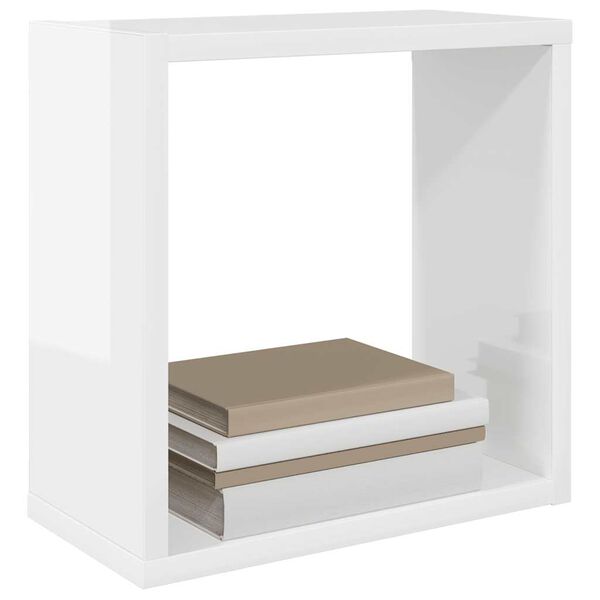 vidaXL &Eacute;tag&egrave;res cube murales 6 pcs Blanc brillant 30x15x30 cm