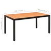 vidaXL Ensemble à manger de jardin 5 pcs noir et marron