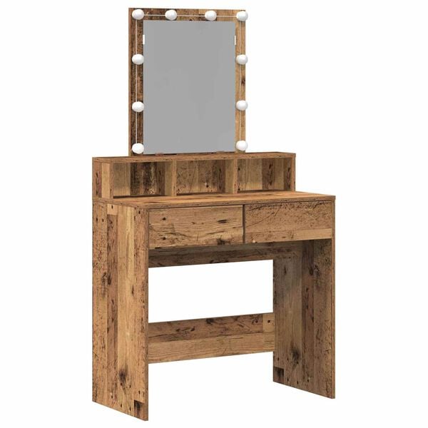 vidaXL Coiffeuse Bois Ancien 80 x 41 x 144,5 cm Bois d'ing&eacute;nierie