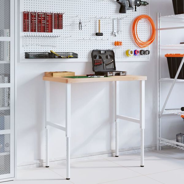 vidaXL &Eacute;tabli 100x(55-60)x(73-99,5) cm bois massif de h&ecirc;tre