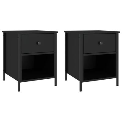 vidaXL Tables de chevet 2 pcs noir 40x42x50 cm bois d’ingénierie