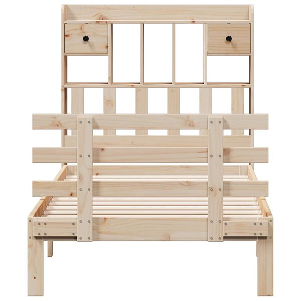 vidaXL Lit biblioth&egrave;que sans matelas 90x190 cm bois de pin massif
