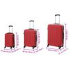 vidaXL Ensemble de valises 3 pcs Rouge 50 x 31 x 78 cm