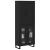 vidaXL Haut Armoire 2 pcs Ch&ecirc;ne noir 69,5 x 34 x 180 cm