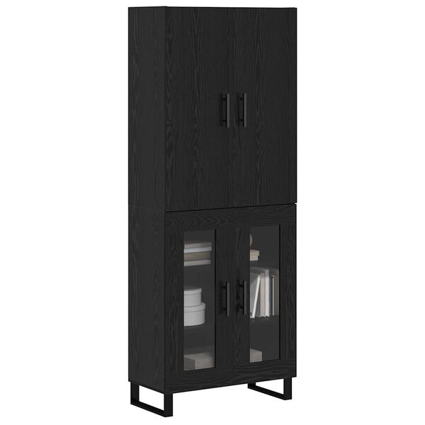 vidaXL Haut Armoire 2 pcs Ch&ecirc;ne noir 69,5 x 34 x 180 cm