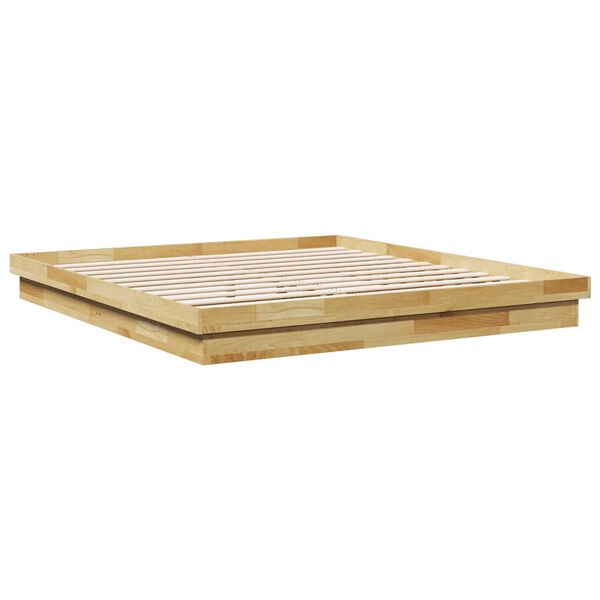 vidaXL Cadre de lit sans matelas 200 x 200 cm en bois massif de chêne