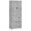 vidaXL Buffet haut Gris b&eacute;ton 69,5x34x180 cm Bois d'ing&eacute;nierie